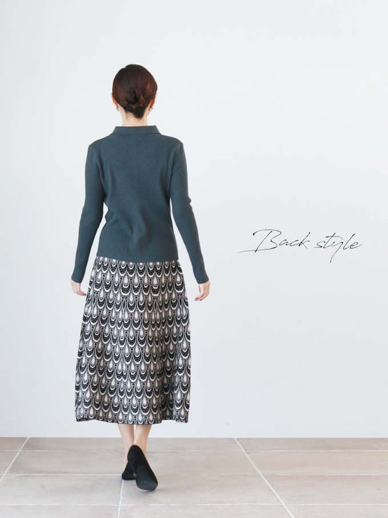 【セール商品返品交換不可】絶妙な切り替えニットカーディガン