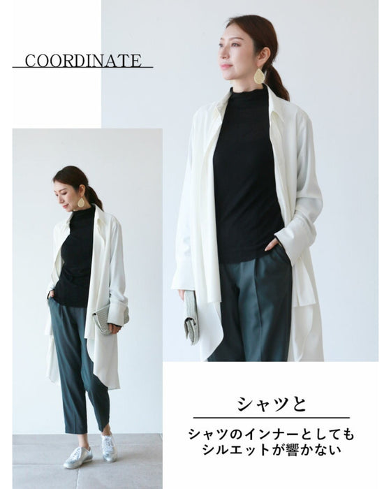 (Black) Soft and fluffy layered turtleneck