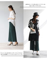 Elegant accent color adult pleated wide pants
