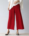 Elegant accent color adult pleated wide pants