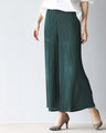 Elegant accent color adult pleated wide pants