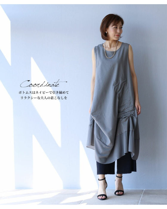 どこからみてもシルエット美異素材チュニック