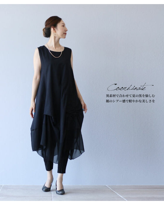 どこからみてもシルエット美異素材チュニック