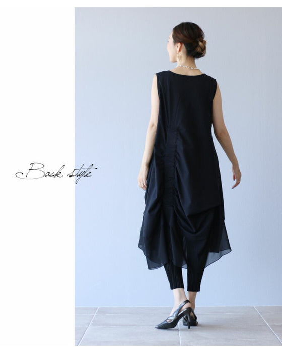 どこからみてもシルエット美異素材チュニック