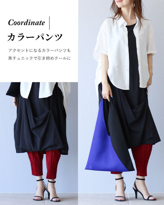 柔らかな黒変形綺麗チュニック