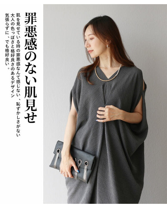 ヘルシーな肌見せ旬の大人かっこいいチュニック