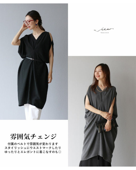 ヘルシーな肌見せ旬の大人かっこいいチュニック