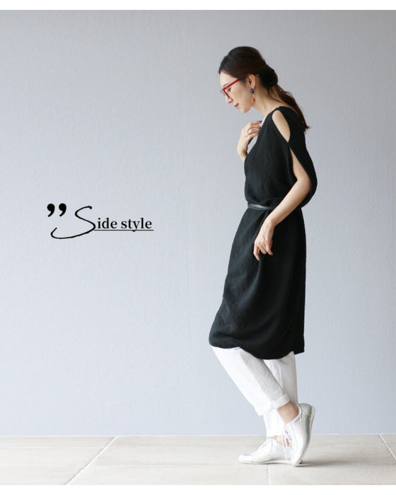 ヘルシーな肌見せ旬の大人かっこいいチュニック