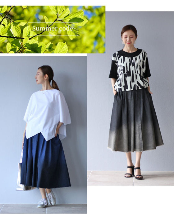 Gradient denim skirt for a sophisticated look