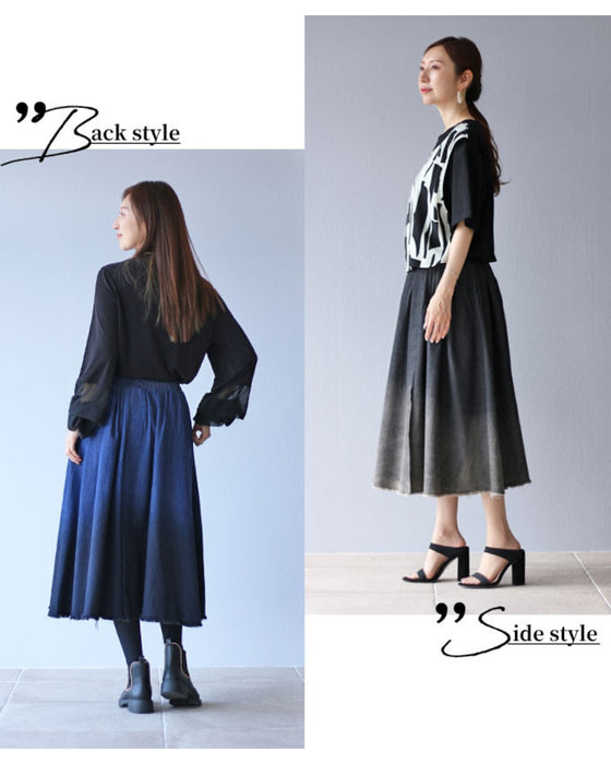 Gradient denim skirt for a sophisticated look