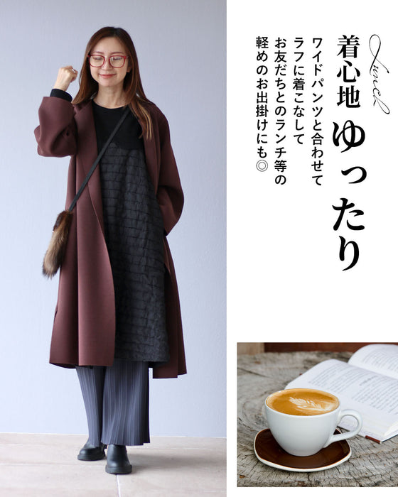 楽なのに綺麗見え異素材ワンピース