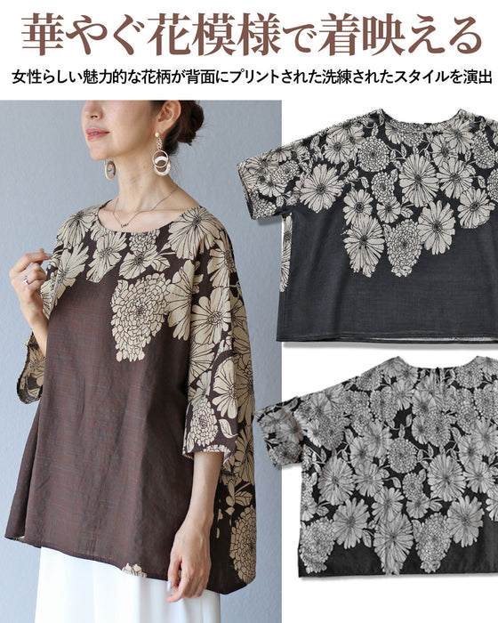 A loose top with delicate flowers