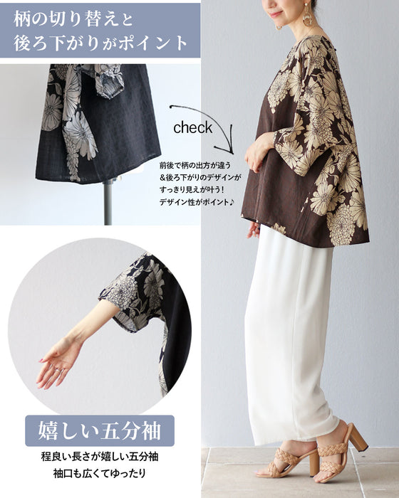 A loose top with delicate flowers