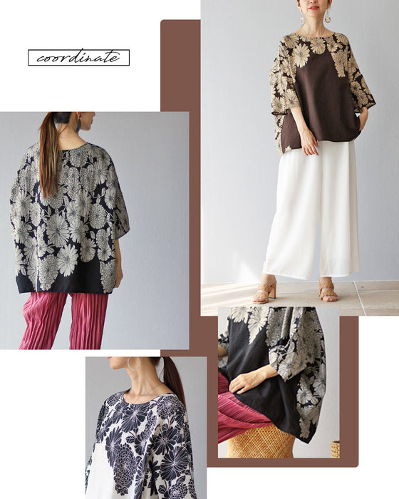 A loose top with delicate flowers
