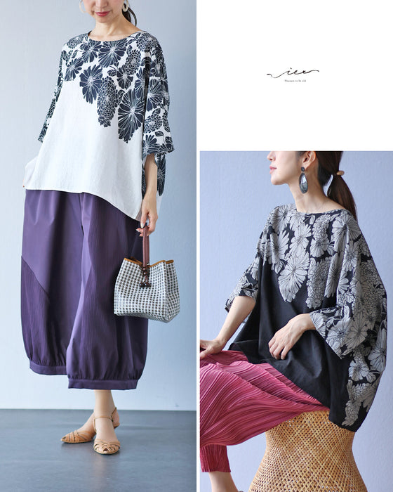 A loose top with delicate flowers