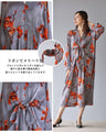 Shiny floral ribbon tie dress