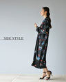 Shiny floral ribbon tie dress