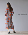 Shiny floral ribbon tie dress