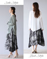 Shiny foil deformed flared skirt