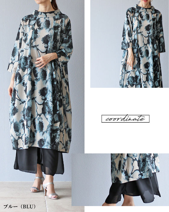 流麗なフラワーアート　コクーンワンピース