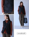A rich black vest for a mannish look