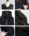 A rich black vest for a mannish look