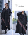 A black coat with a beautiful color scheme