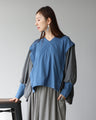 Loose and beautiful mixed material rough top