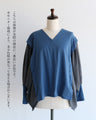 Loose and beautiful mixed material rough top