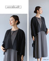 An effortless collarless jacket