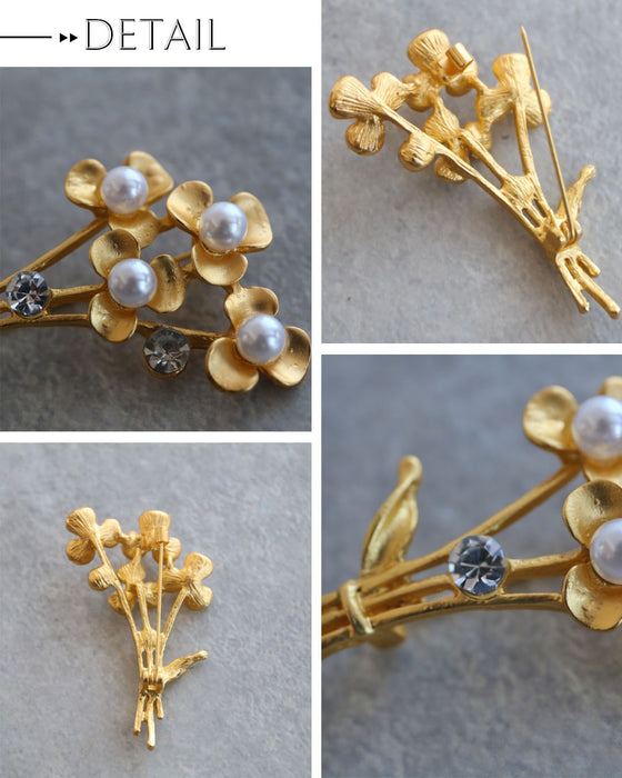 光をまとう花束ブローチ