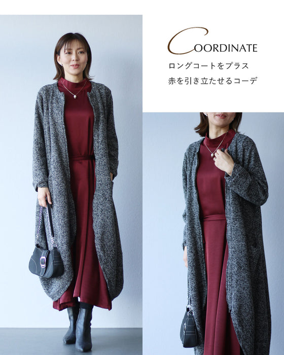 品のある艶感 リラクシーなフレアワンピース