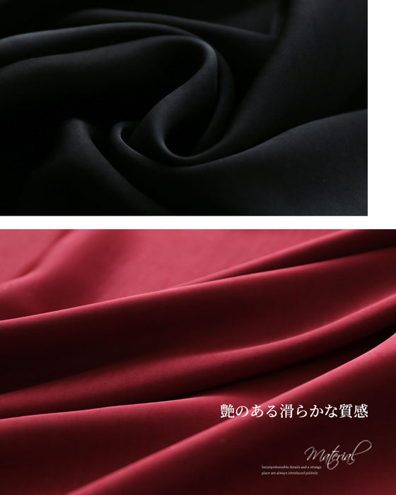 品のある艶感 リラクシーなフレアワンピース