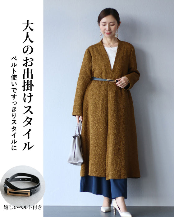 凛として優美 立体柄コーディガン