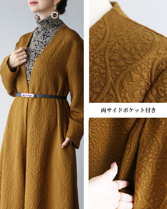 凛として優美 立体柄コーディガン