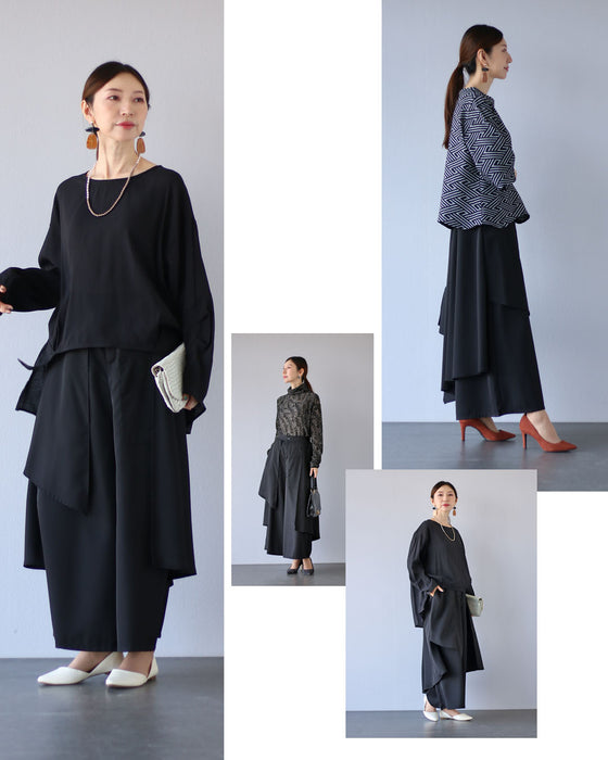 一歩先の、上質ベーシック 立体シルエットのワイドパンツ