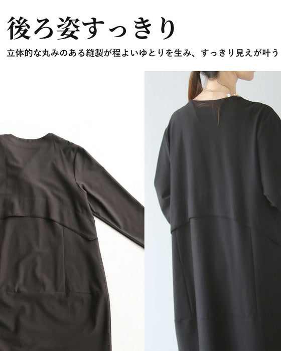 立体襟で魅せる　美しく弾むシルエットワンピース