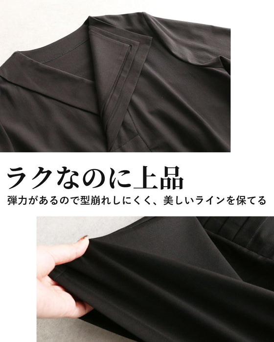 立体襟で魅せる　美しく弾むシルエットワンピース
