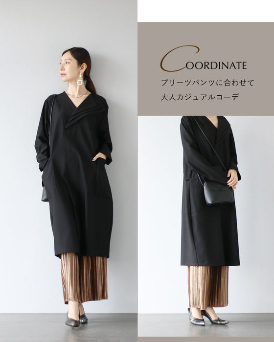 立体襟で魅せる　美しく弾むシルエットワンピース