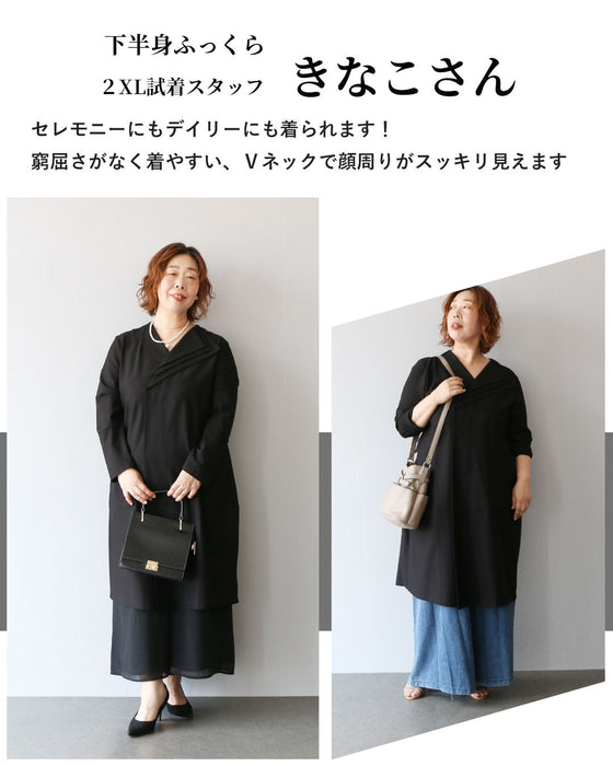 立体襟で魅せる　美しく弾むシルエットワンピース