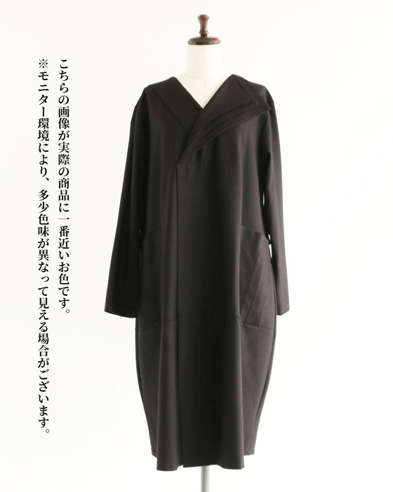 立体襟で魅せる　美しく弾むシルエットワンピース