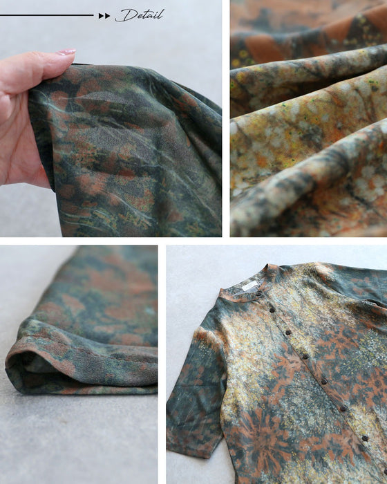 重なり合う色で魅せる フォレスト柄ワンピース