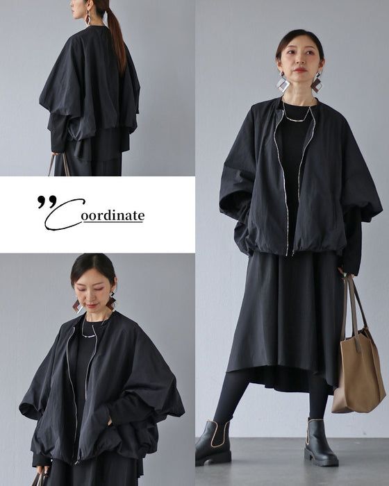 可愛くモードに 空気を纏うふんわり袖のブルゾン