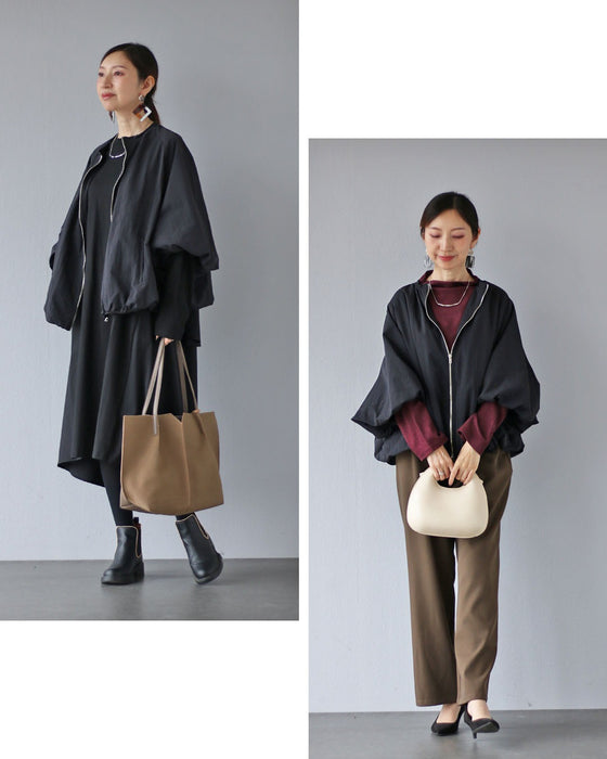 可愛くモードに 空気を纏うふんわり袖のブルゾン