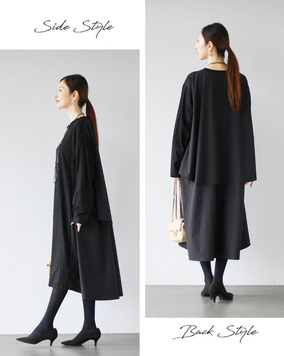 ゆるり上品モードを愉しむ　レイヤードワンピース