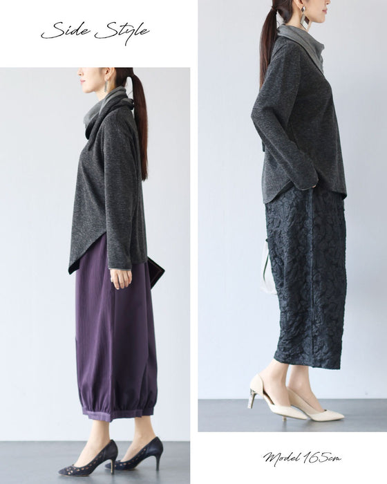 洗練された大人モード　ストール付きトップス