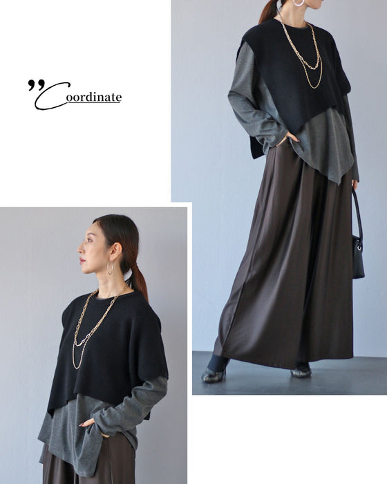 セットで魅せる、アシメのニュアンス。トップス＆ポンチョ 【set】