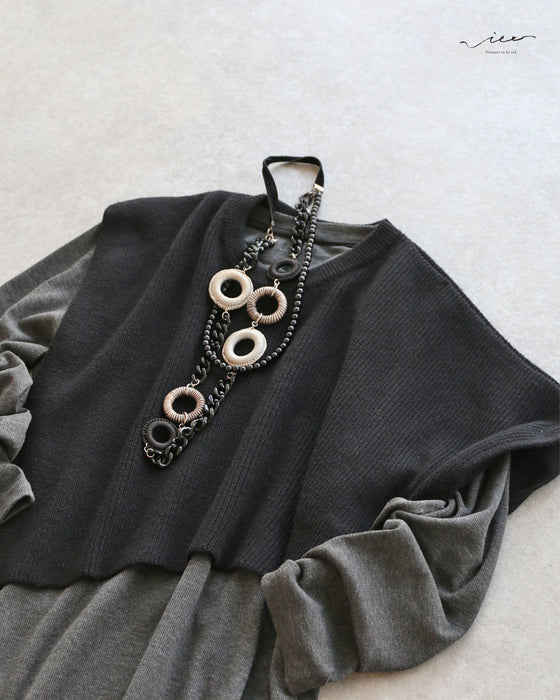 セットで魅せる、アシメのニュアンス。トップス＆ポンチョ 【set】