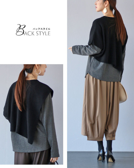 セットで魅せる、アシメのニュアンス。トップス＆ポンチョ 【set】