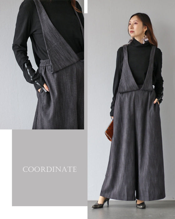 袖にひとさじ、モードなエッジ タートルネックトップス